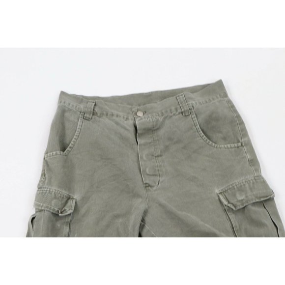 Vintage 90s Blind Skateboards Mens 34 Faded Button Fly Cargo Shorts Green USA - Picture 2 of 8